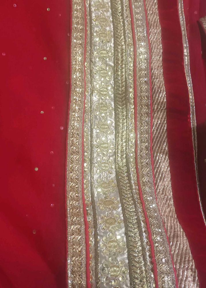 Red lehanga with Gold Embellishments