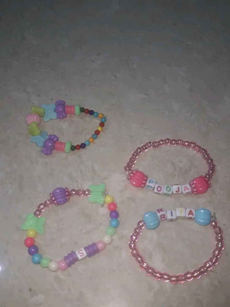 Set of 2 Beaded Bracelets customized names