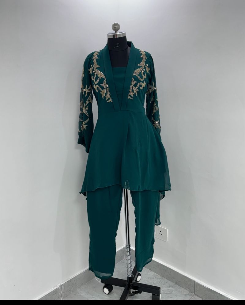 Black Handwork Coord Set Size 44