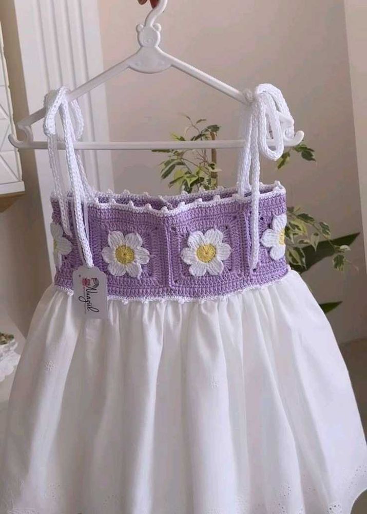 Handmade Crochet Daisy Dress