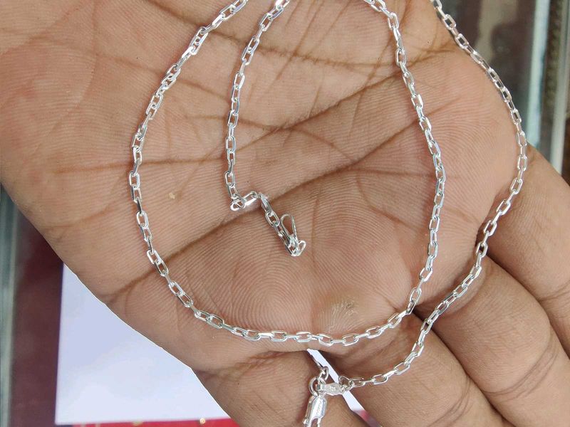925 Silver Figaro Chain Wth Hallmark( 4 Gram )