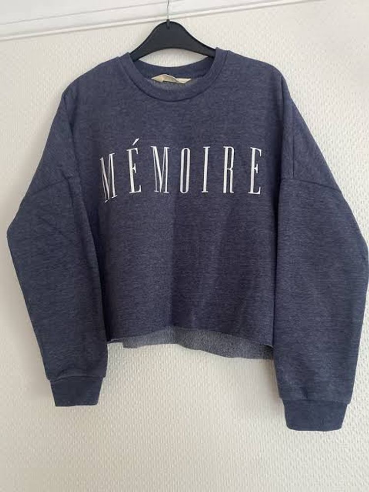 H&amp;M Blue Fleece Crop Sweatshirt