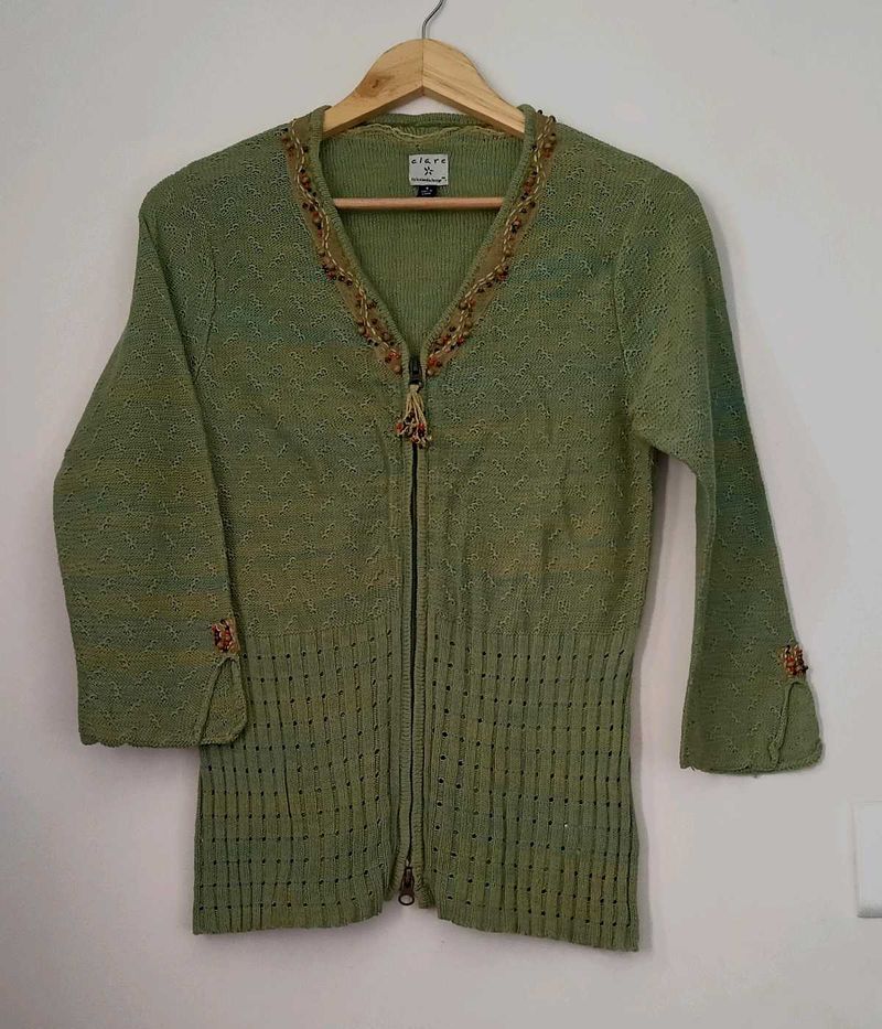 Green Ekle' Cardigan