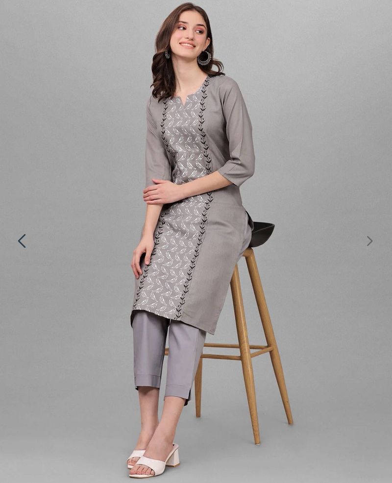 grey long kurta