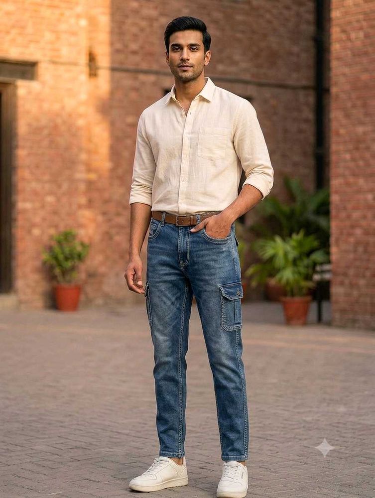 Men's Casual Cargo Jeans