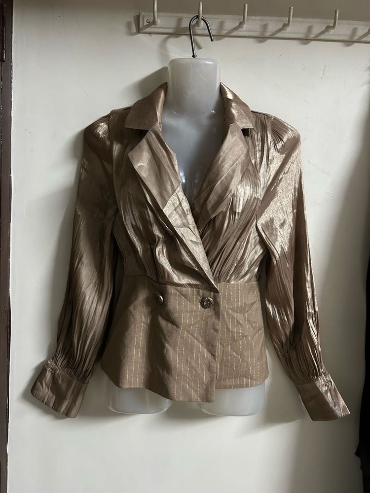 Shimmering Golden Blazer