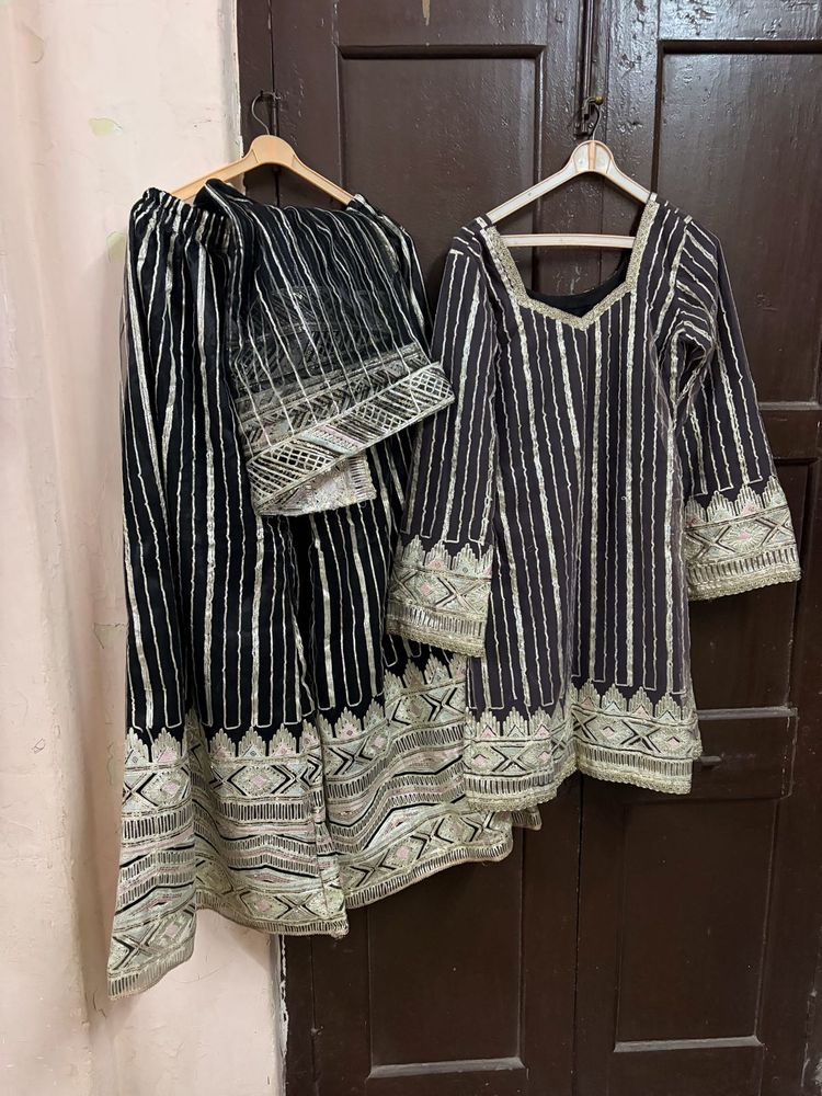 black party wear plazzo set