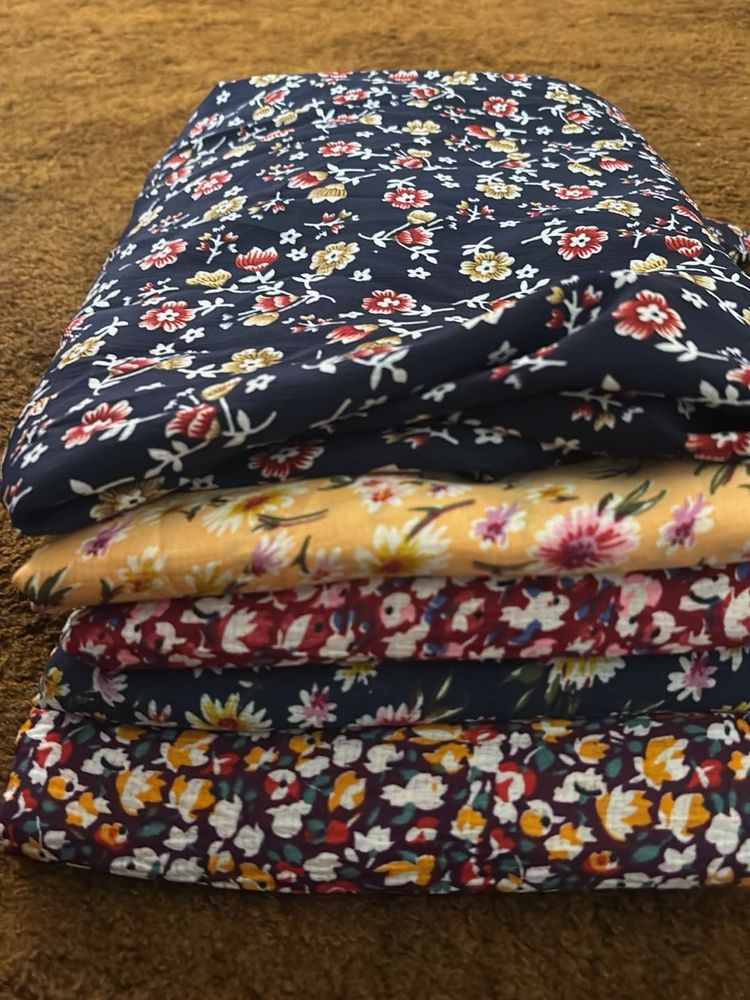 5 set Floral Print Dress Material Bundle