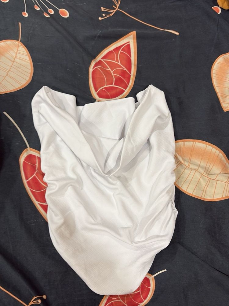 White Ruched Blouse