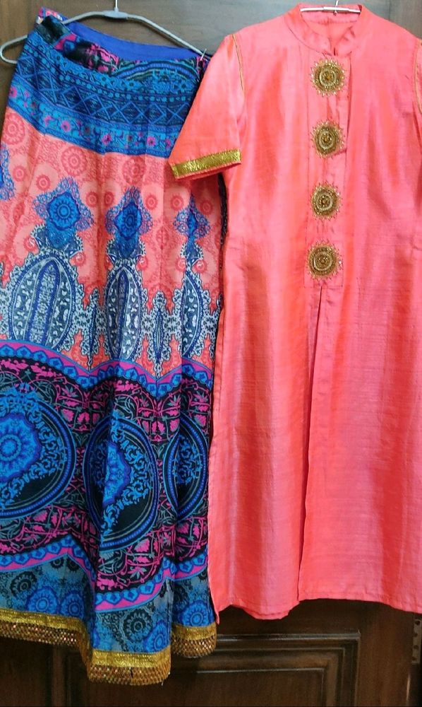 kurti with skirt