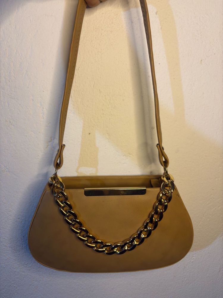 Stylish Golden Chain Shoulder Bag
