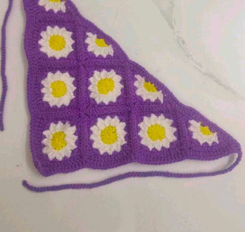 Crochet Daisy head bandana