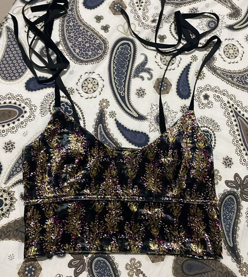 Sparkly Velvet Bralette top