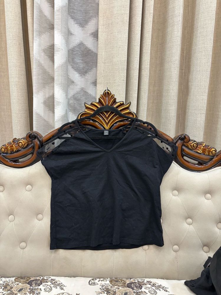 Black V-Neck Top