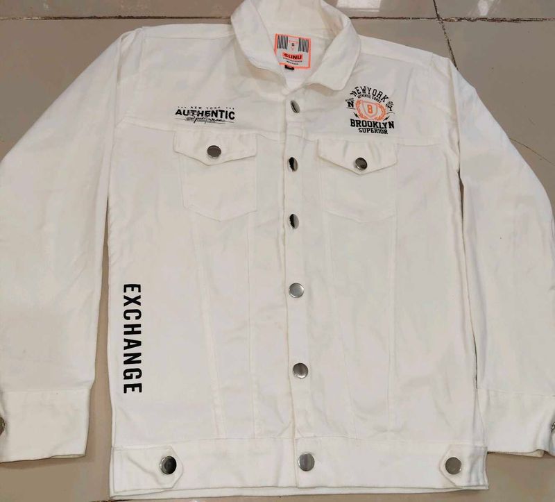 boys White Denim Jacket