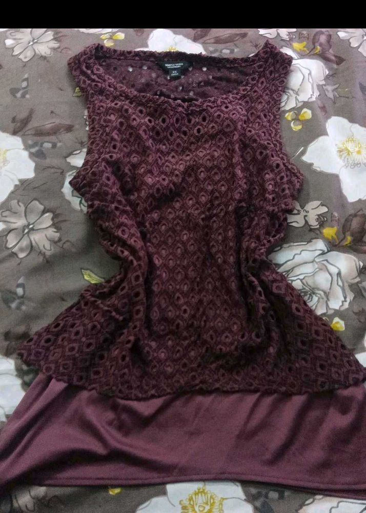 Burgundy Sleeveless Party Dress