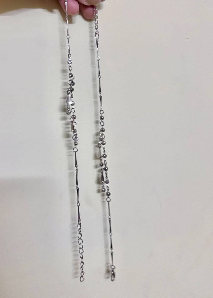 Delicate Silver-Tone Anklets