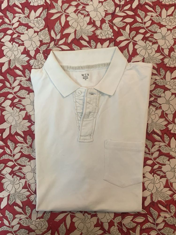 WES White Polo Shirt