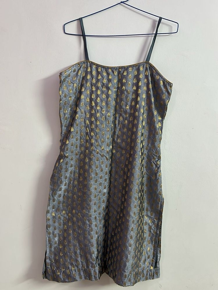Grey &amp; Gold Mini Dress