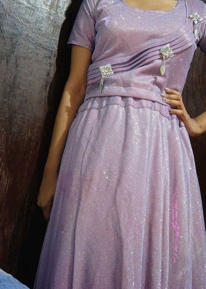 Sparkly Lilac Lehenga Choli Set