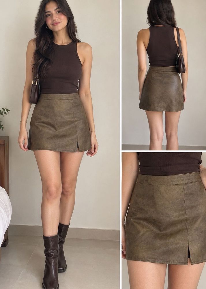 Faux Leather Mini Skirt