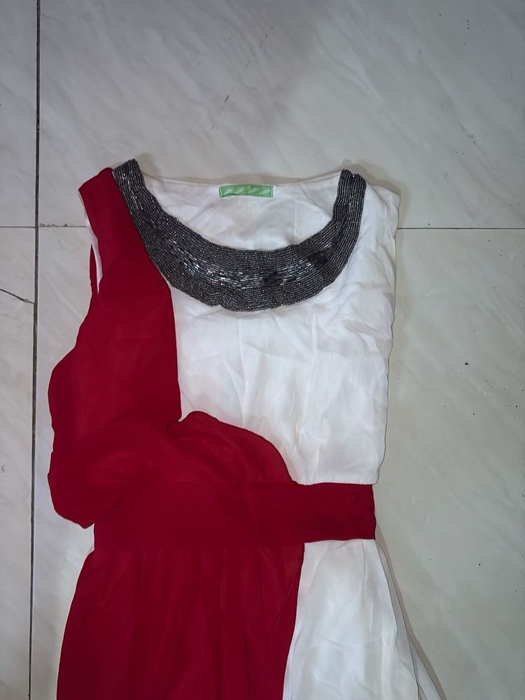 Red dress long elegant