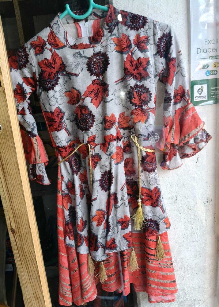 Boho Floral Print Ruffle Sleeve Gown
