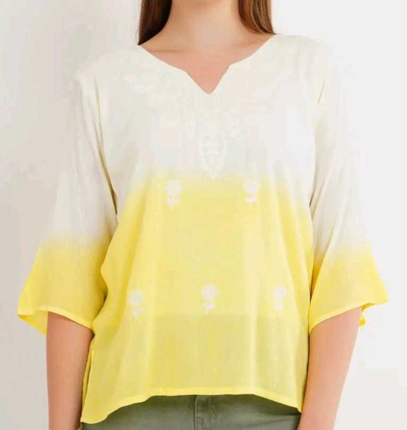 yellow short kurti