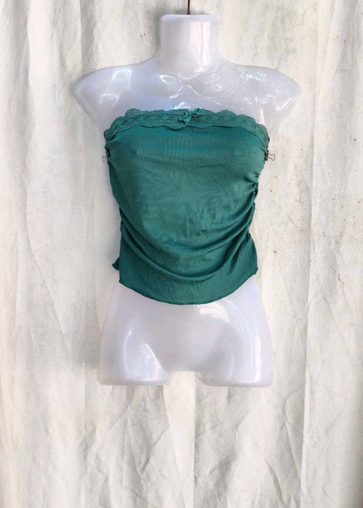 14410. Chic Ruched Strapless Top
