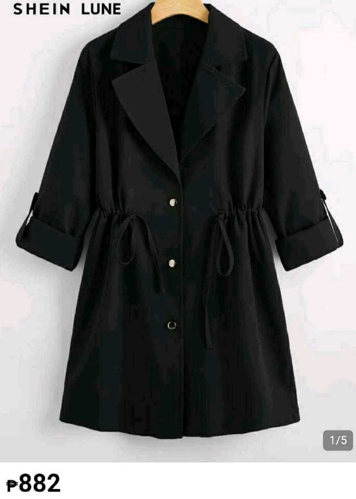 SHEIN LUNE Black Lightweight Trench Coat