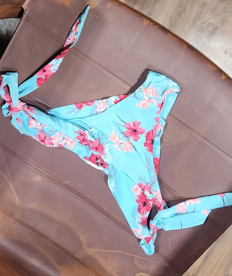 Blue Floral Bikini Bottom