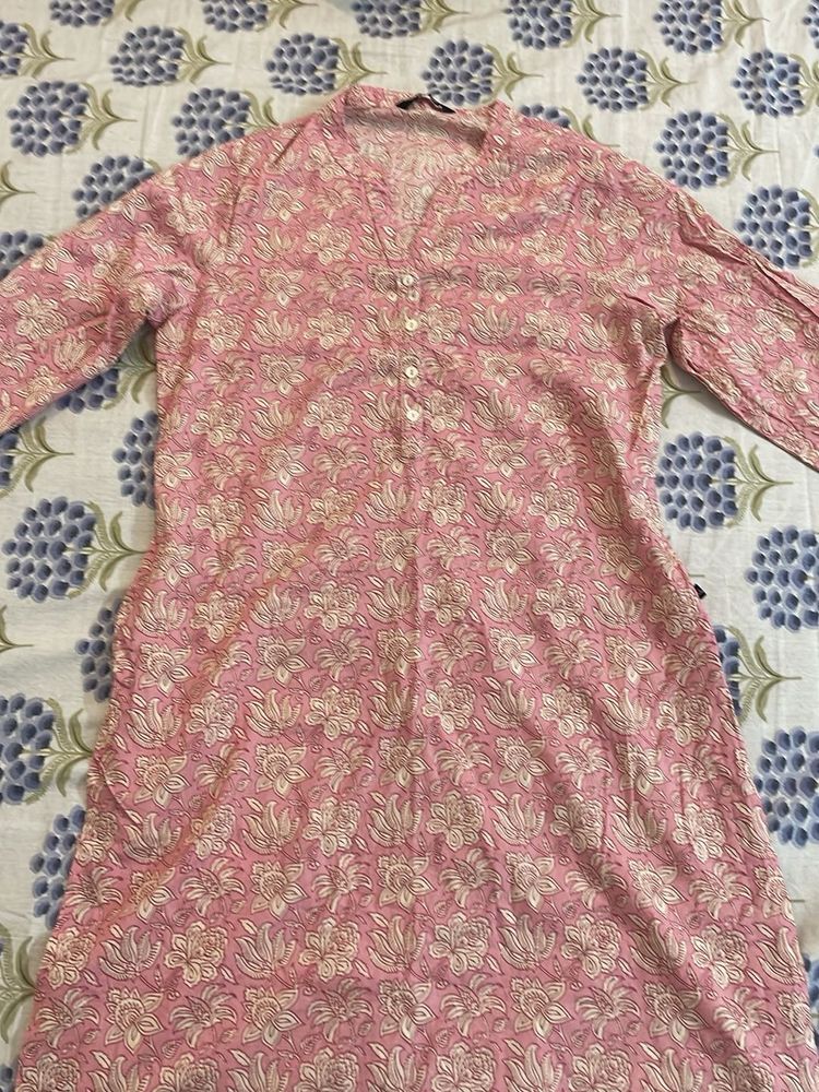 pink floral kurta