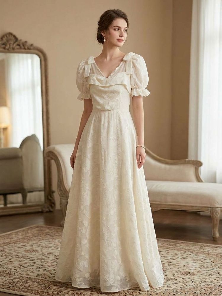 Elegant Off-Shoulder Cream Dress