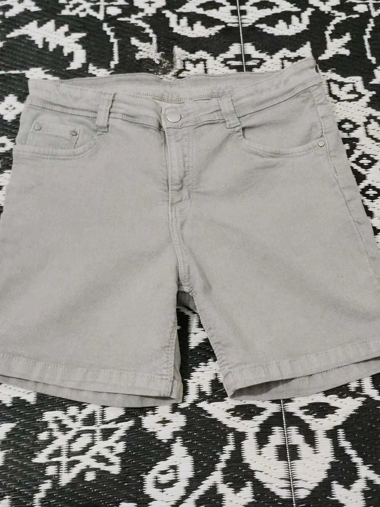 Light Grey Denim Shorts