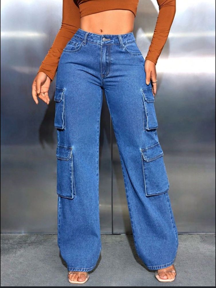 Cargo Wide Leg Jeans