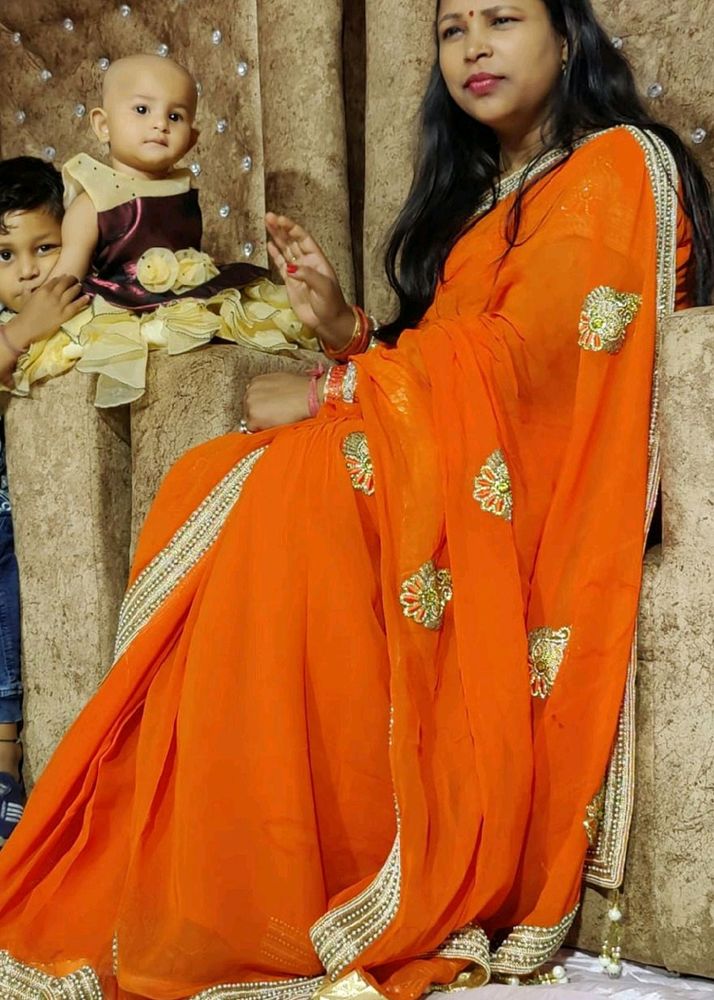 Party Wear Saree With Blouse
