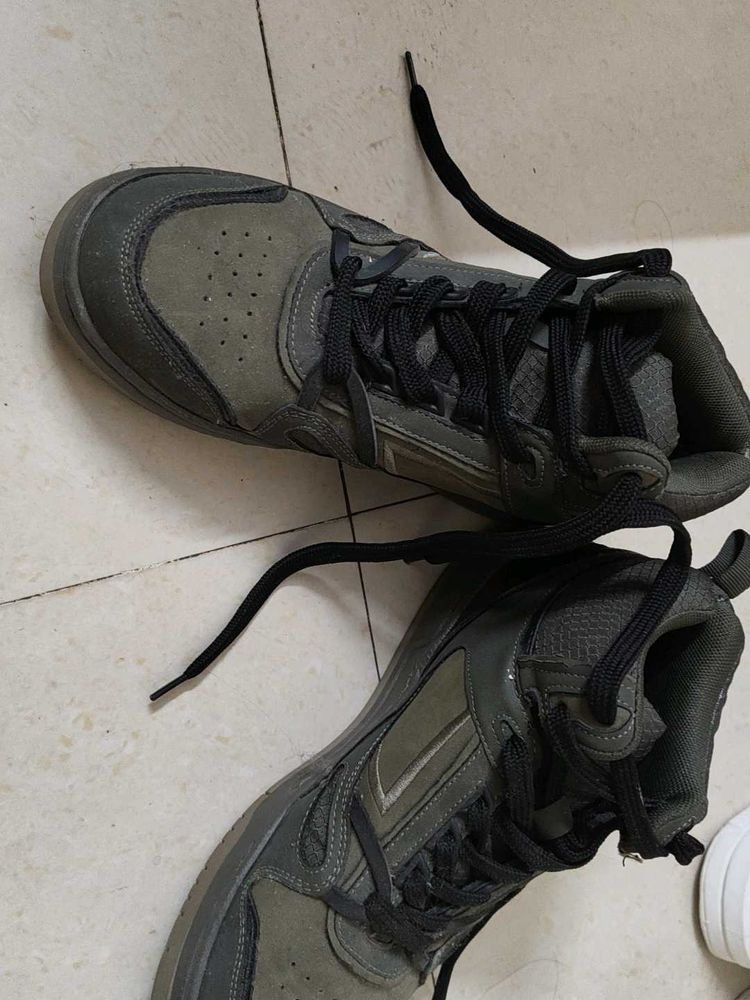 Men's Grey High-Top Sneakers