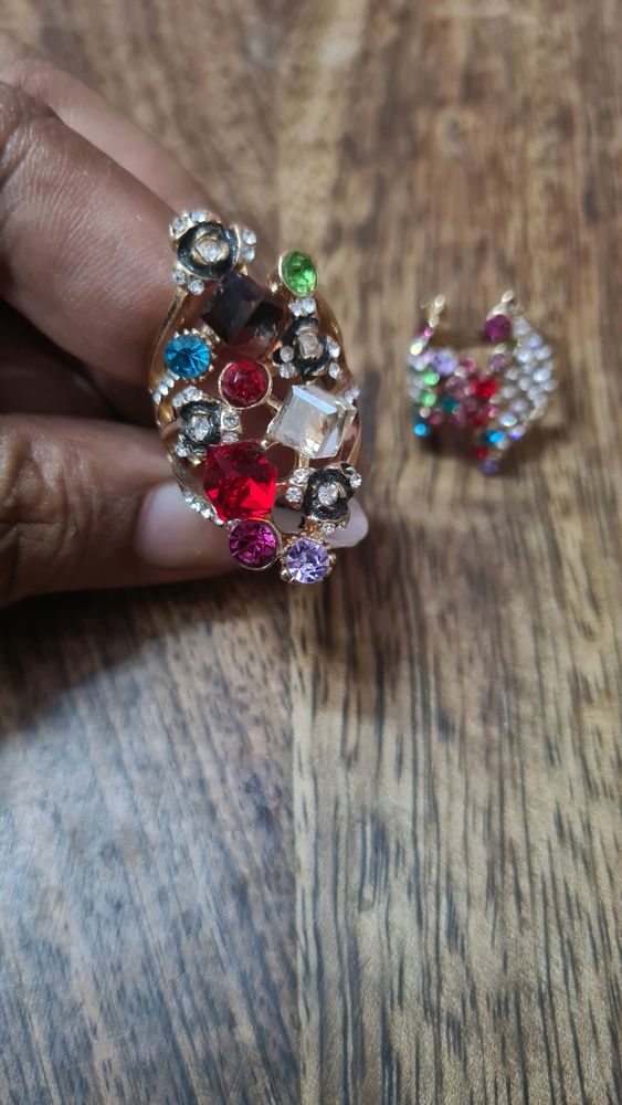 Set of two rhinestones Rings