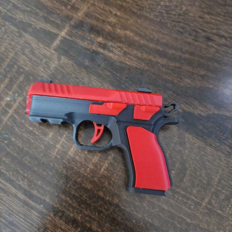 Toy Gun keychain  with blow back action- Red and B