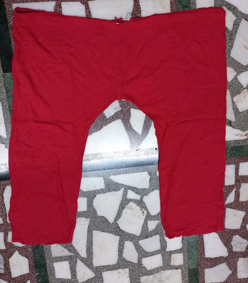 Red Cotton Palazzo Pants
