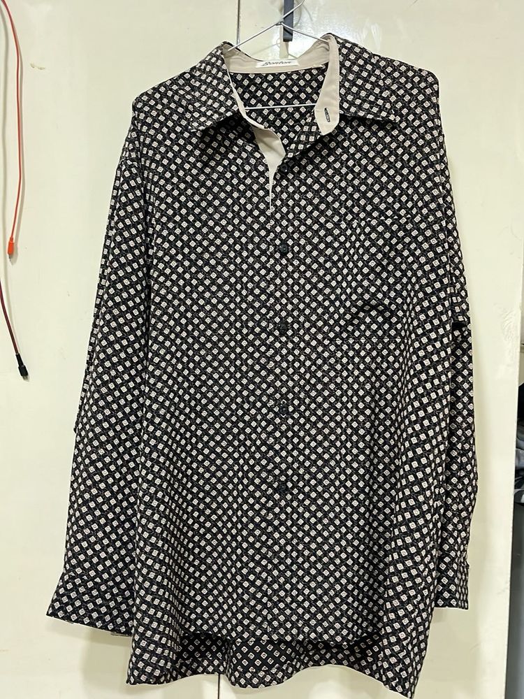 Patterned Button-Down Shirt