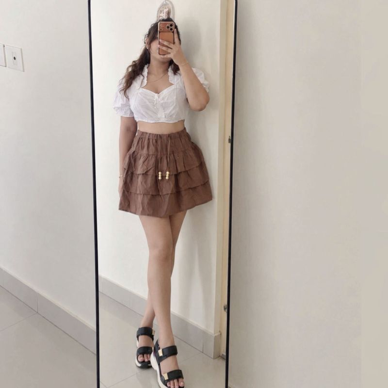 Tiered Ruffle Mini Skirt