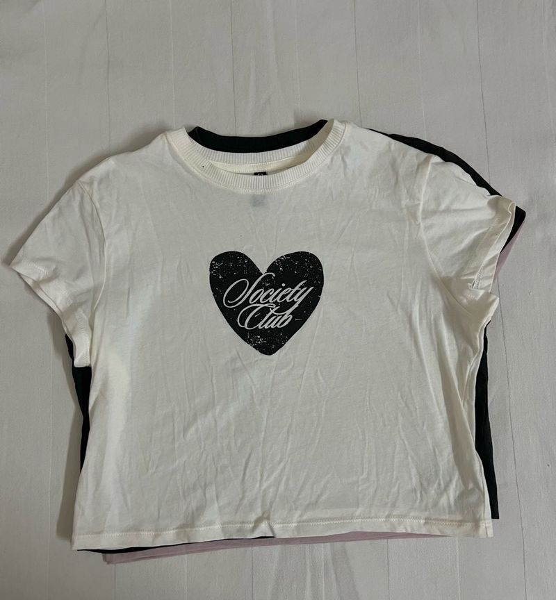 H&amp;M Society Club Heart Graphic T-Shirt
