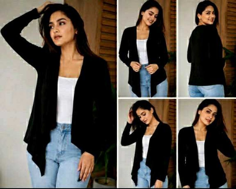 Stylish Black Open Front Cardigan