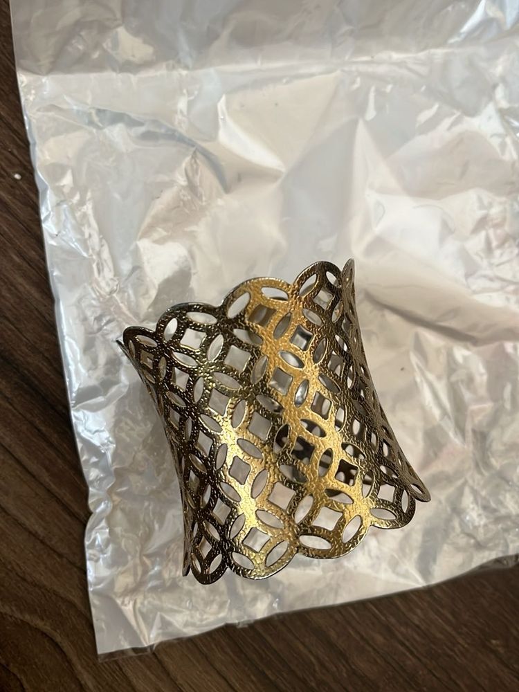 Gold Tone Metal Cuff Bracelet