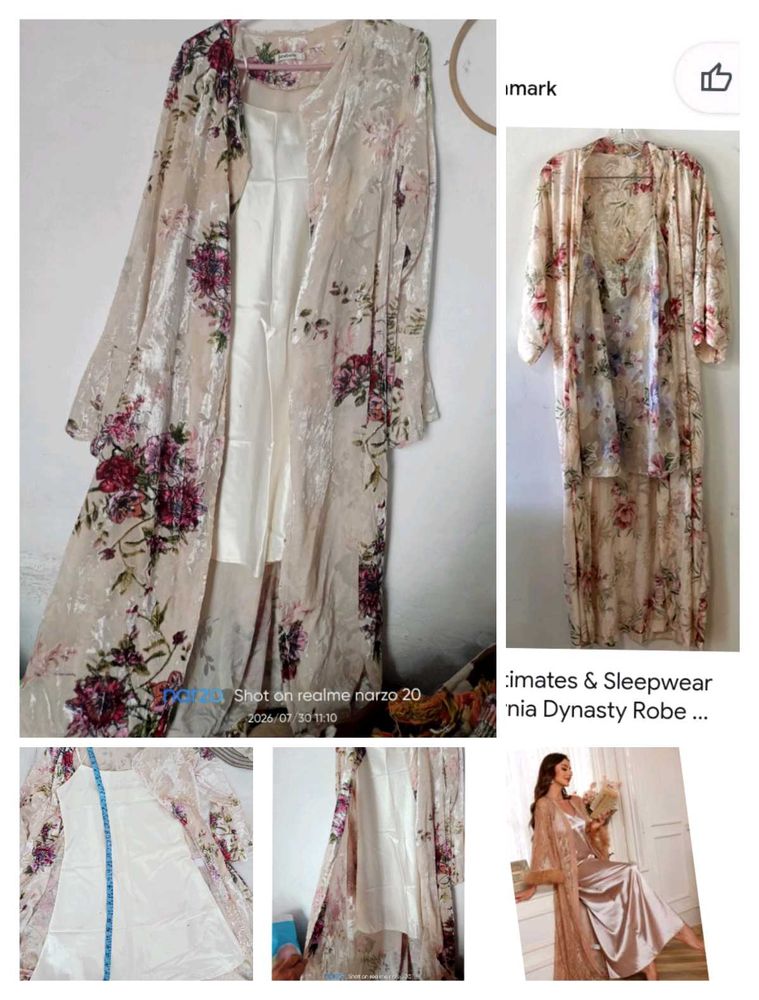 Floral Kimono Robe &amp; Slip Set