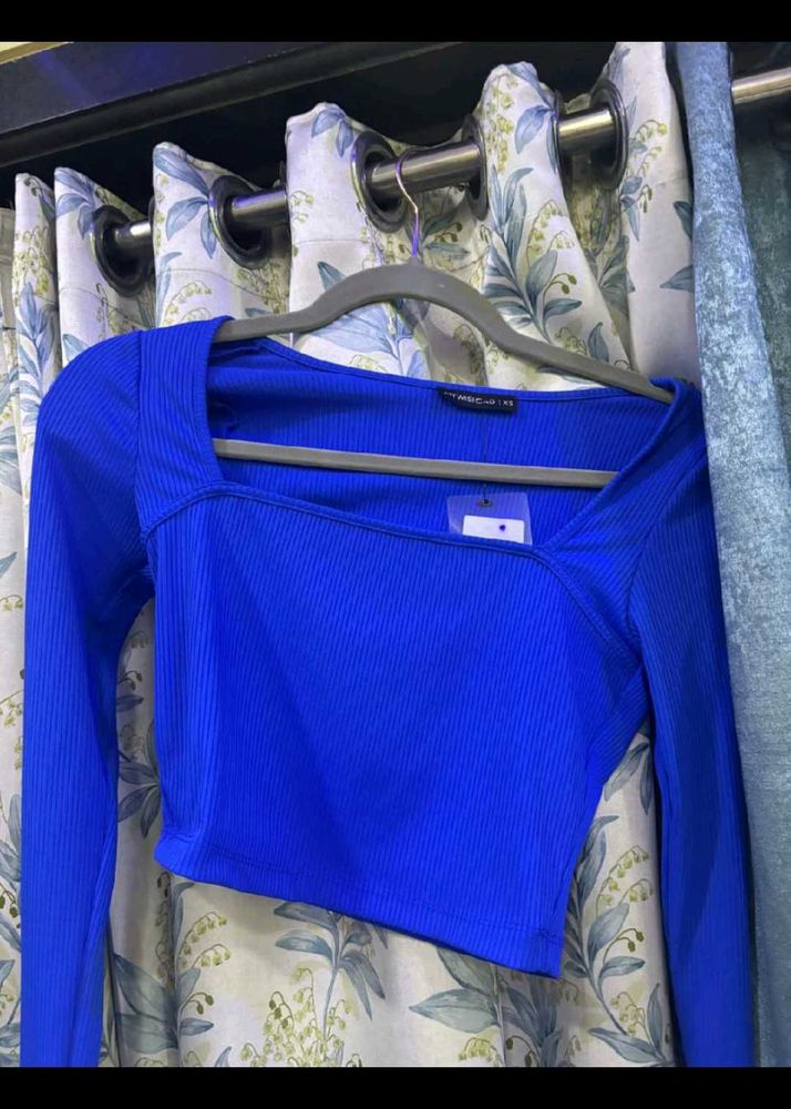 Blue Trendy Top New With Tag/ Never Used