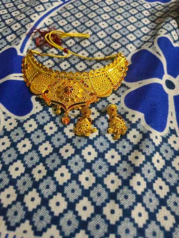 Gold-Plated Indian Jewelry Set