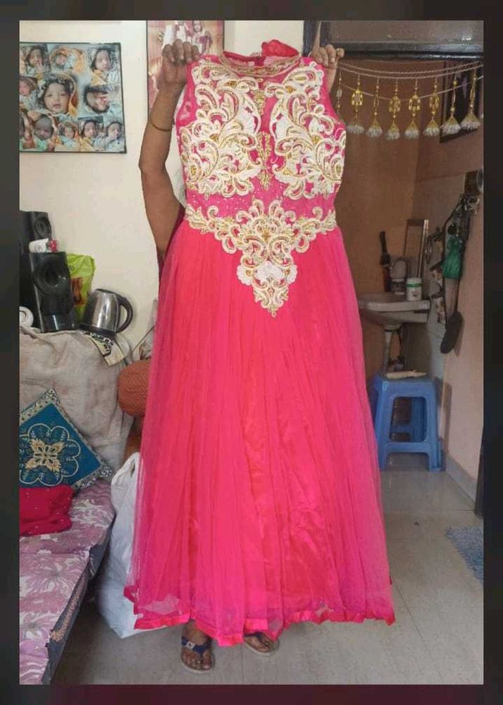 Stunning Pink Embroidered Gown