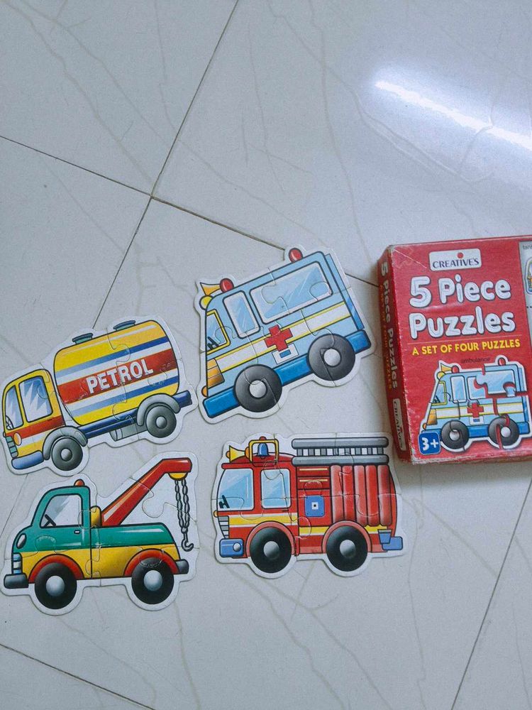 5 &amp;8 Piece Vehicle Puzzles - Set of 4